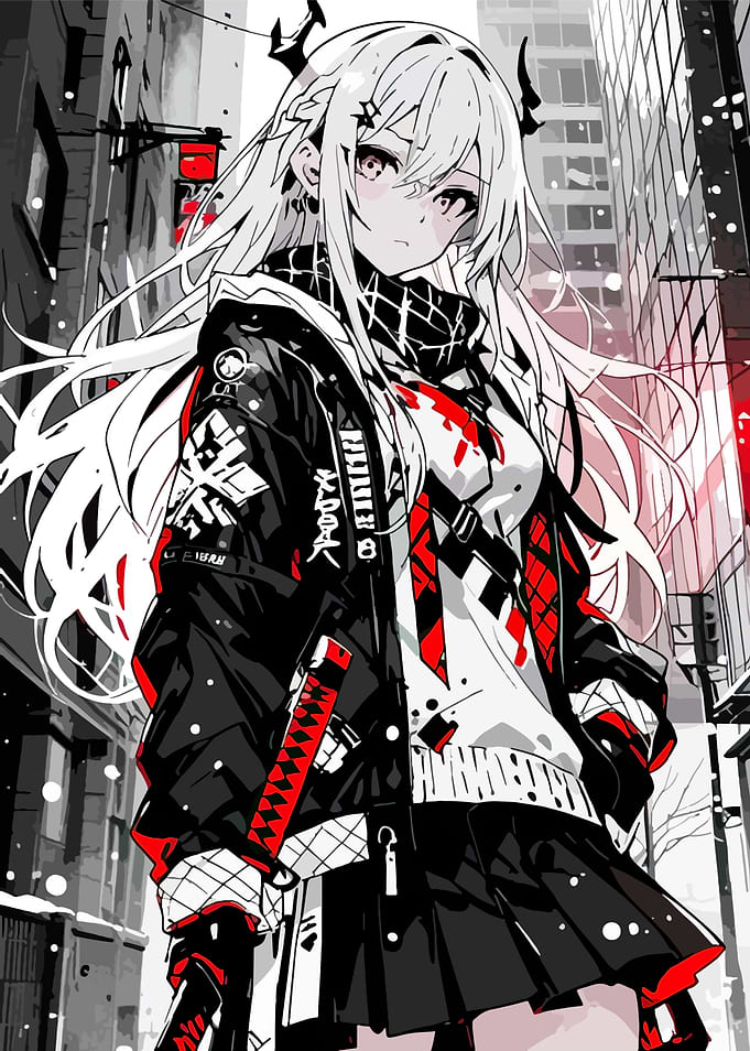 Anime Girl in Urban Setting