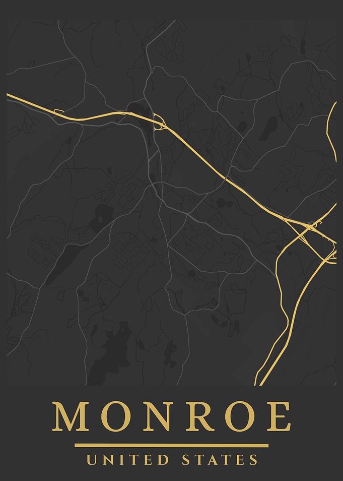 Monroe, United States Map Art