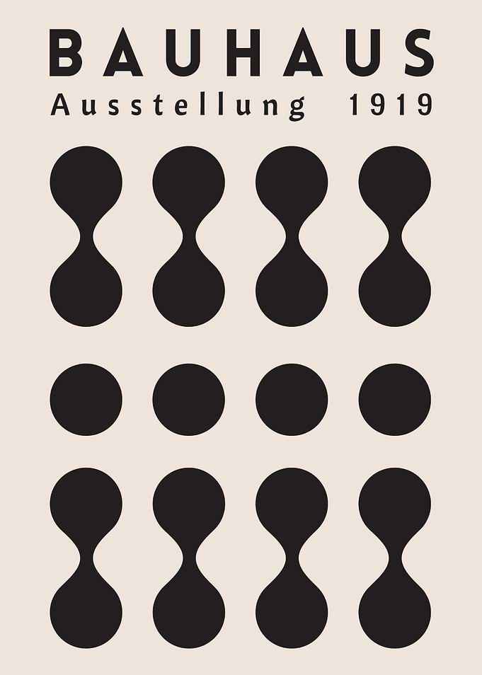 Bauhaus Ausstellung 1919 Wall Art, Geometric Bauhaus Print, Modern Abstract Art, Minimalist Wall Decor, Exhibition Poster