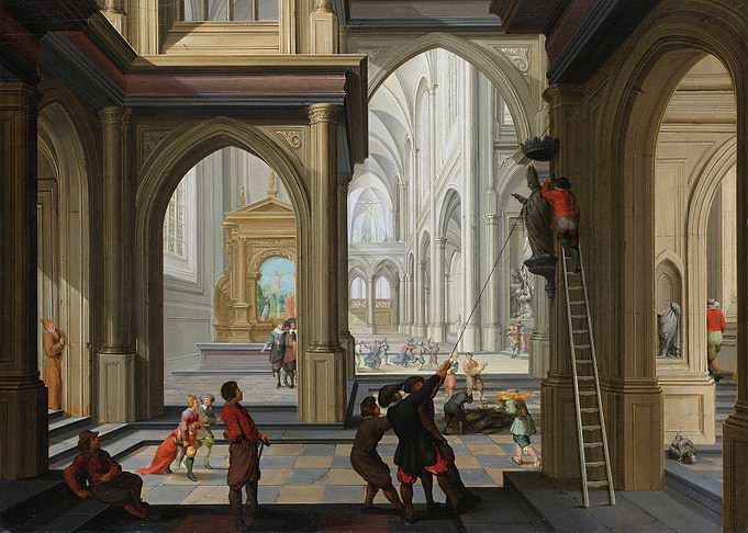 Iconoclasts in a church