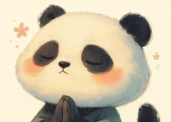 Meditating Panda Illustration