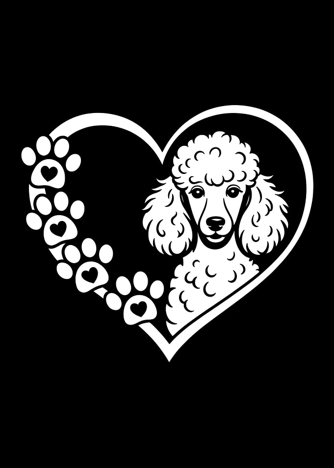 Poodle Heart Love Dog