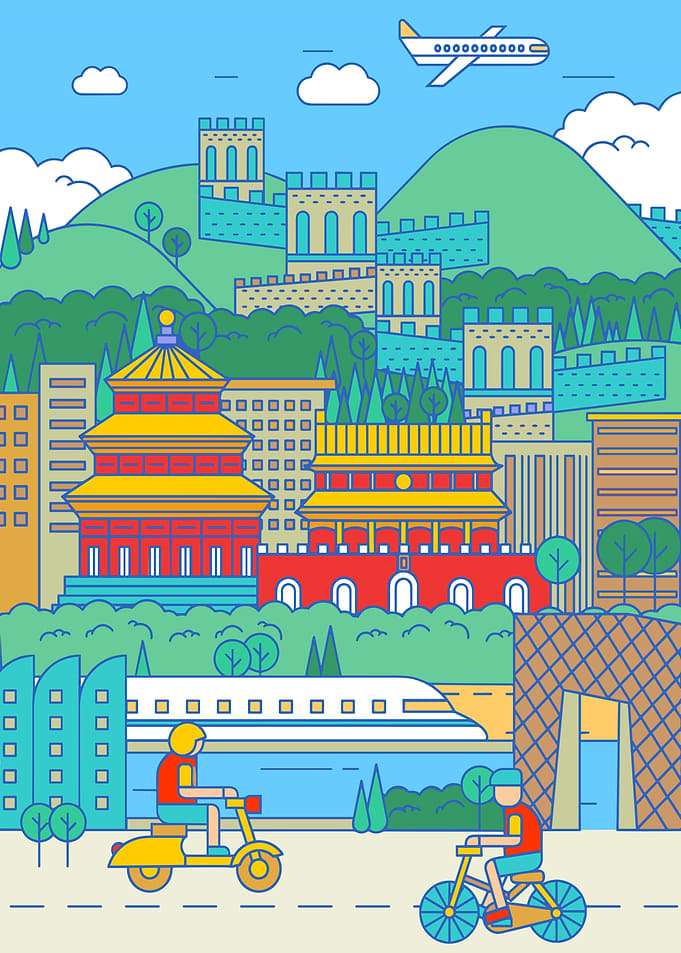 China Travel Illustration