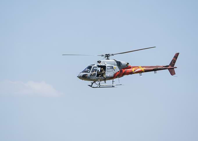 Military Helicopter in Flight