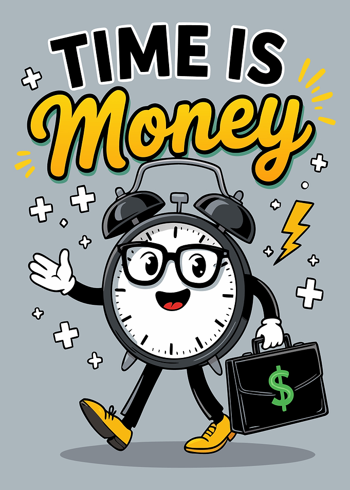 Time is Money Cartoon Illustration