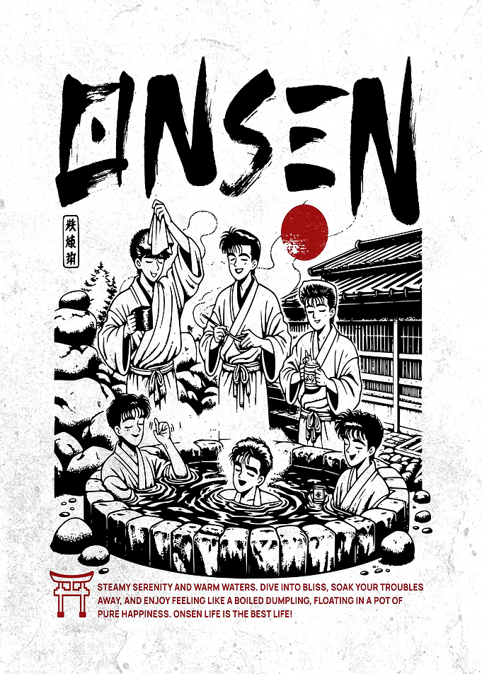 Onsen Japanese Hot Spring Manga Art