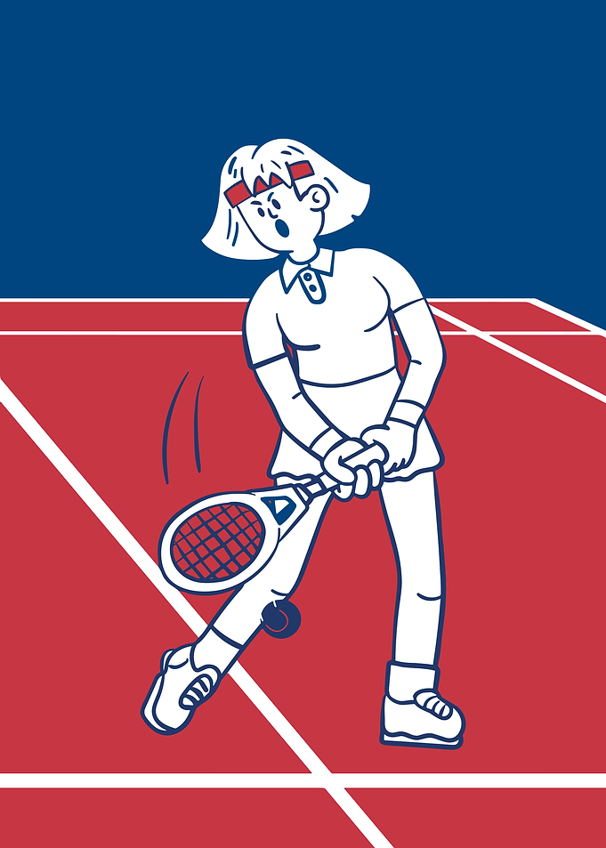 Tennis Player Cartoon Illustration
