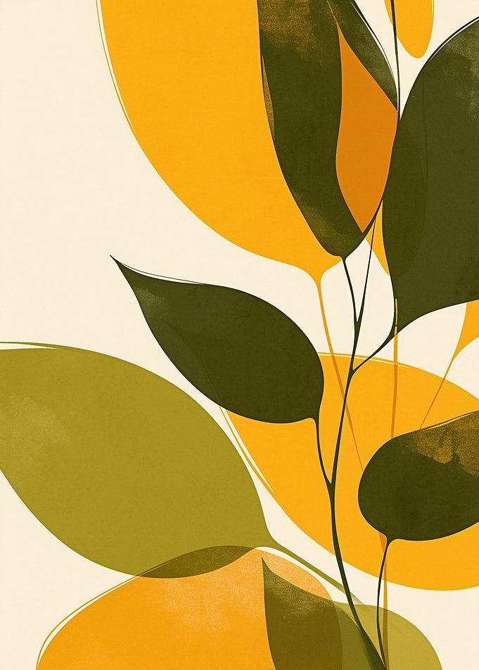 Abstract Leaves Art