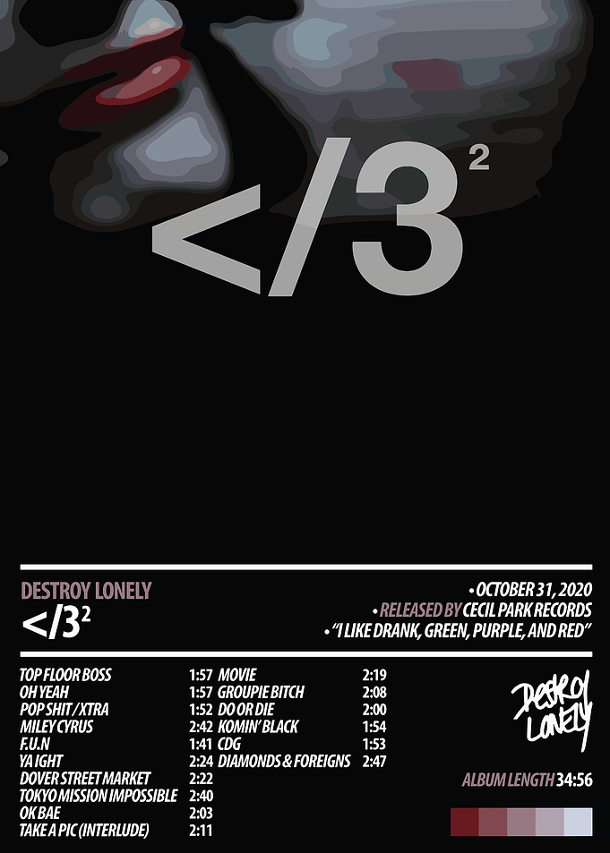 Destroy Lonely - 3² Album Cover