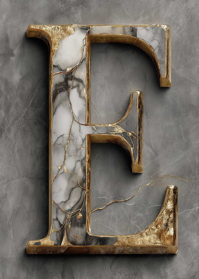 Marble Letter E