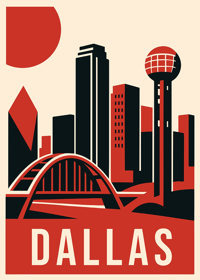 Dallas Vintage Travel Poster