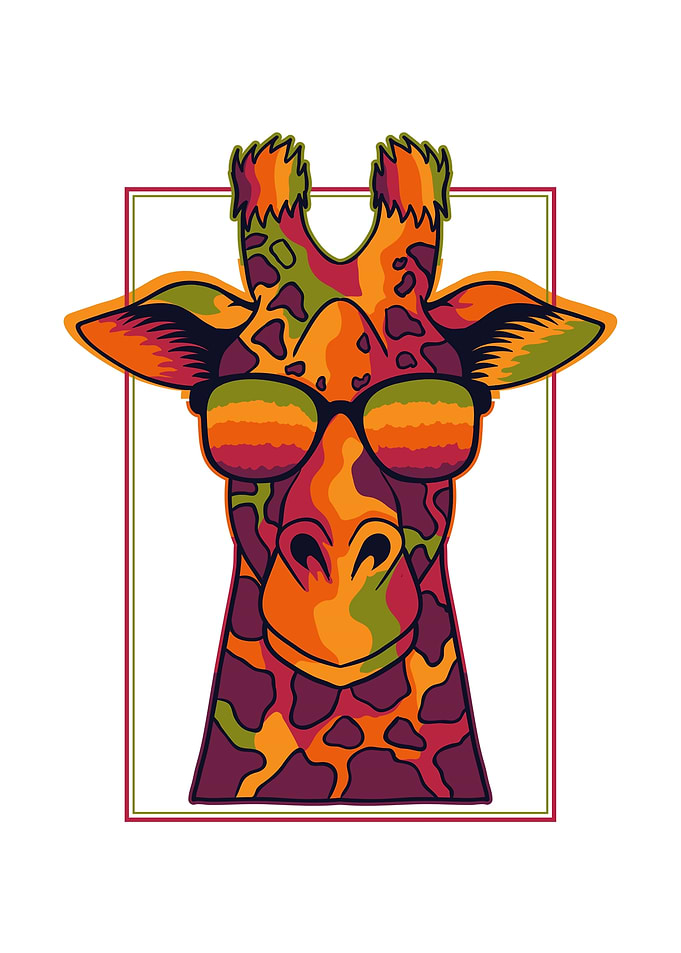 Cool Giraffe with Sunglasses Illustration