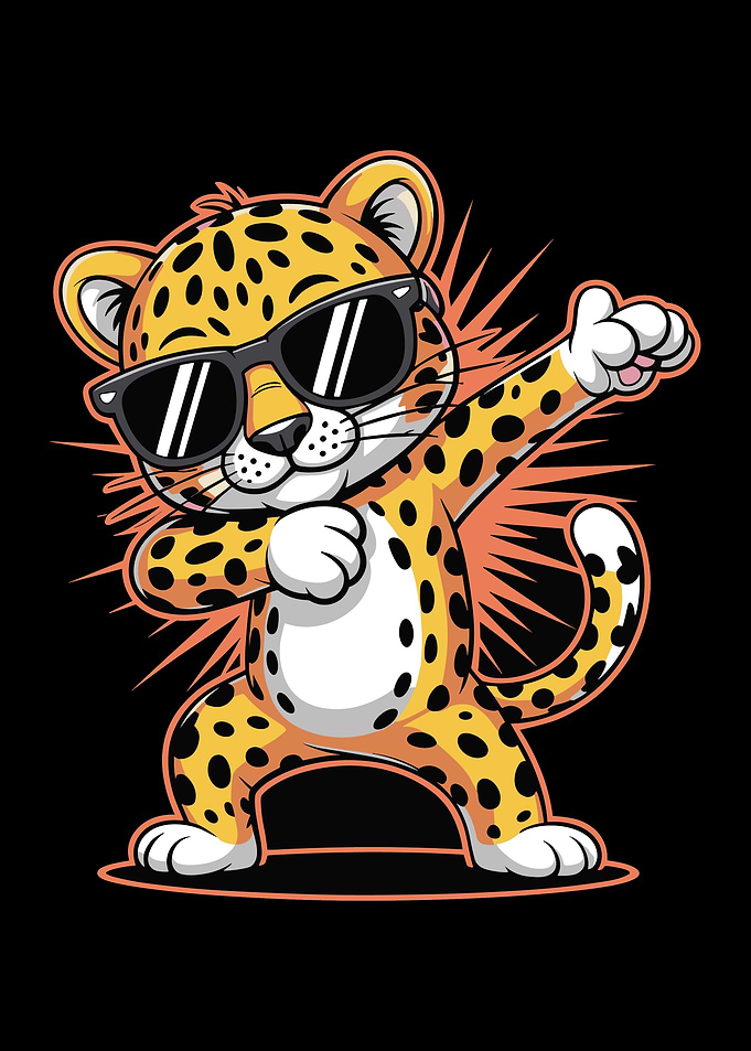 Positive Energy Dabbing Leopard Good Vibes Only