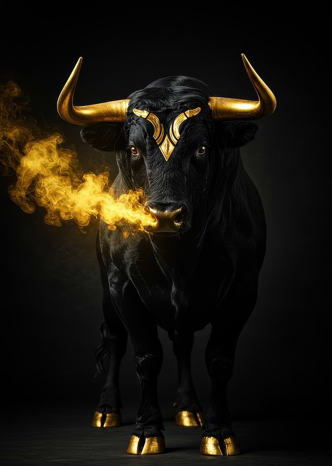 Golden Bull with Fire Breath