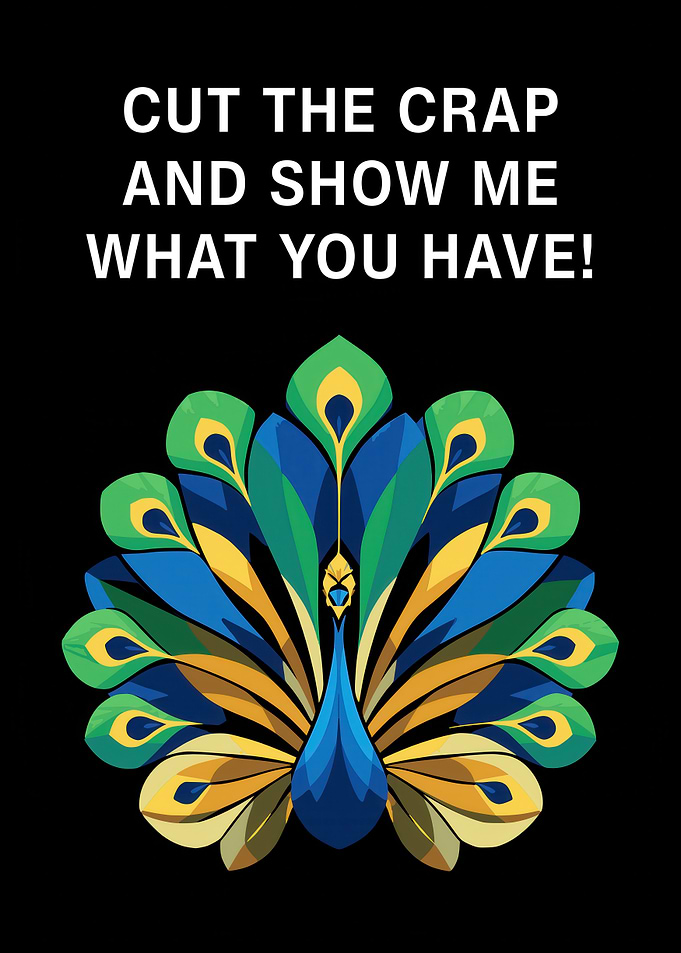 Cut the Crap Peacock Illustration