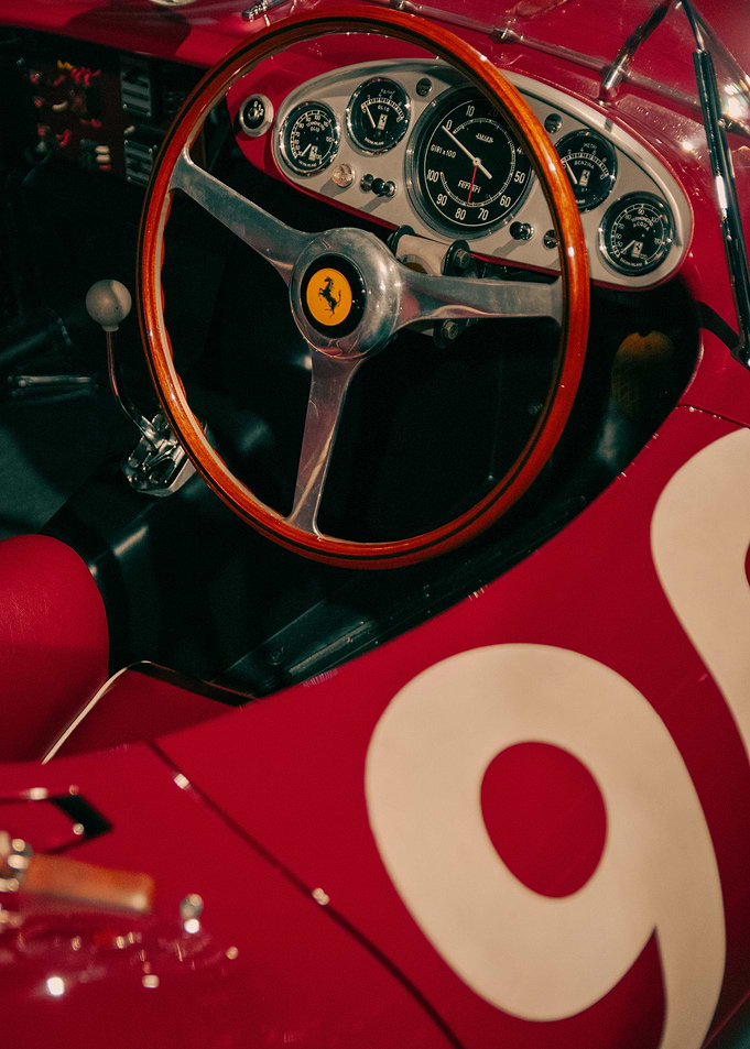 Ferrari vintage car interior dashboard