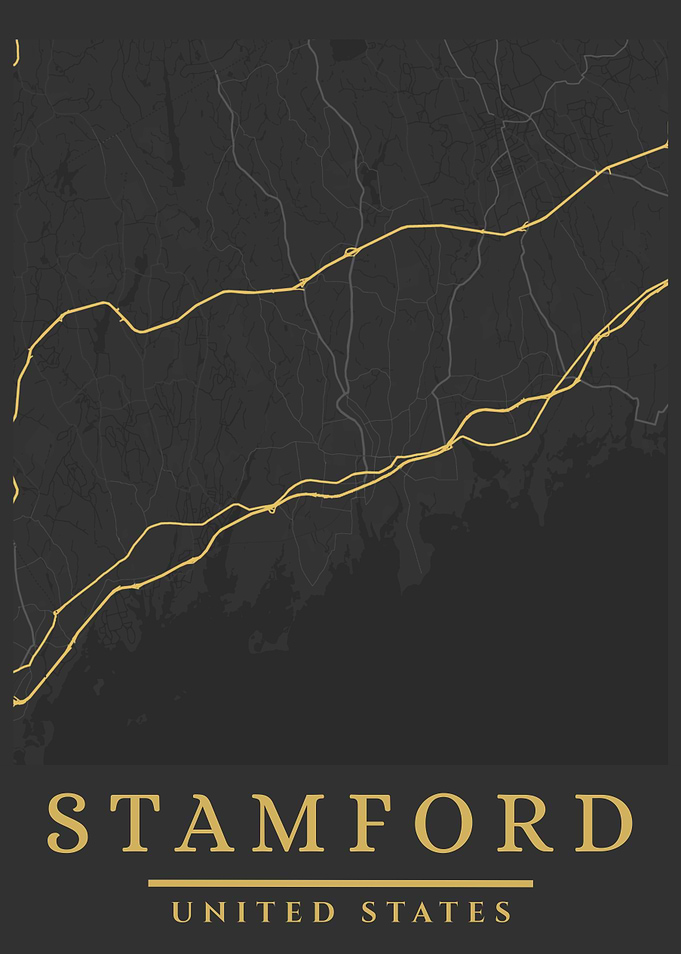 Stamford, United States Map Art