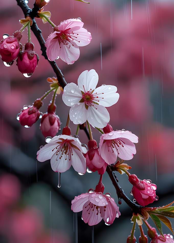 Cherry Blossoms in the Rain