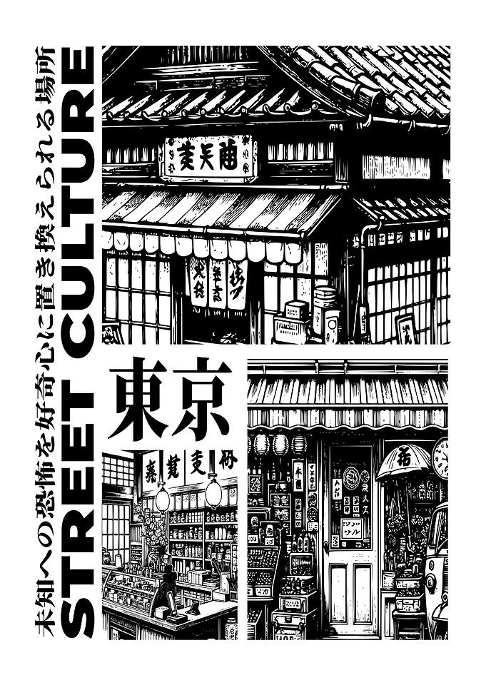 Tokyo Street Culture Black and White