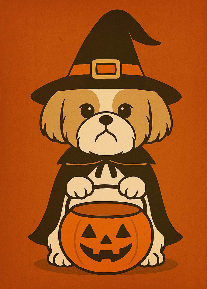 Dog Witch Pumpkin