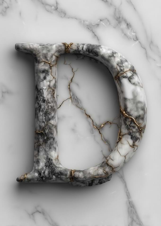 Marble Letter D