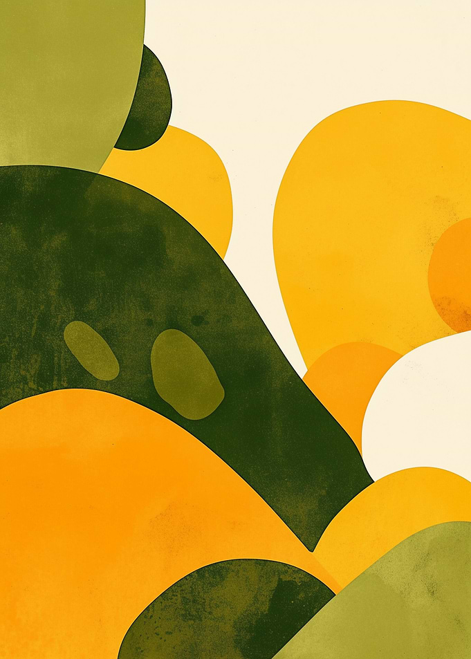 Abstract Shapes in Green and Yellow