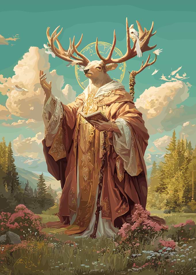 Deer Priest in Nature