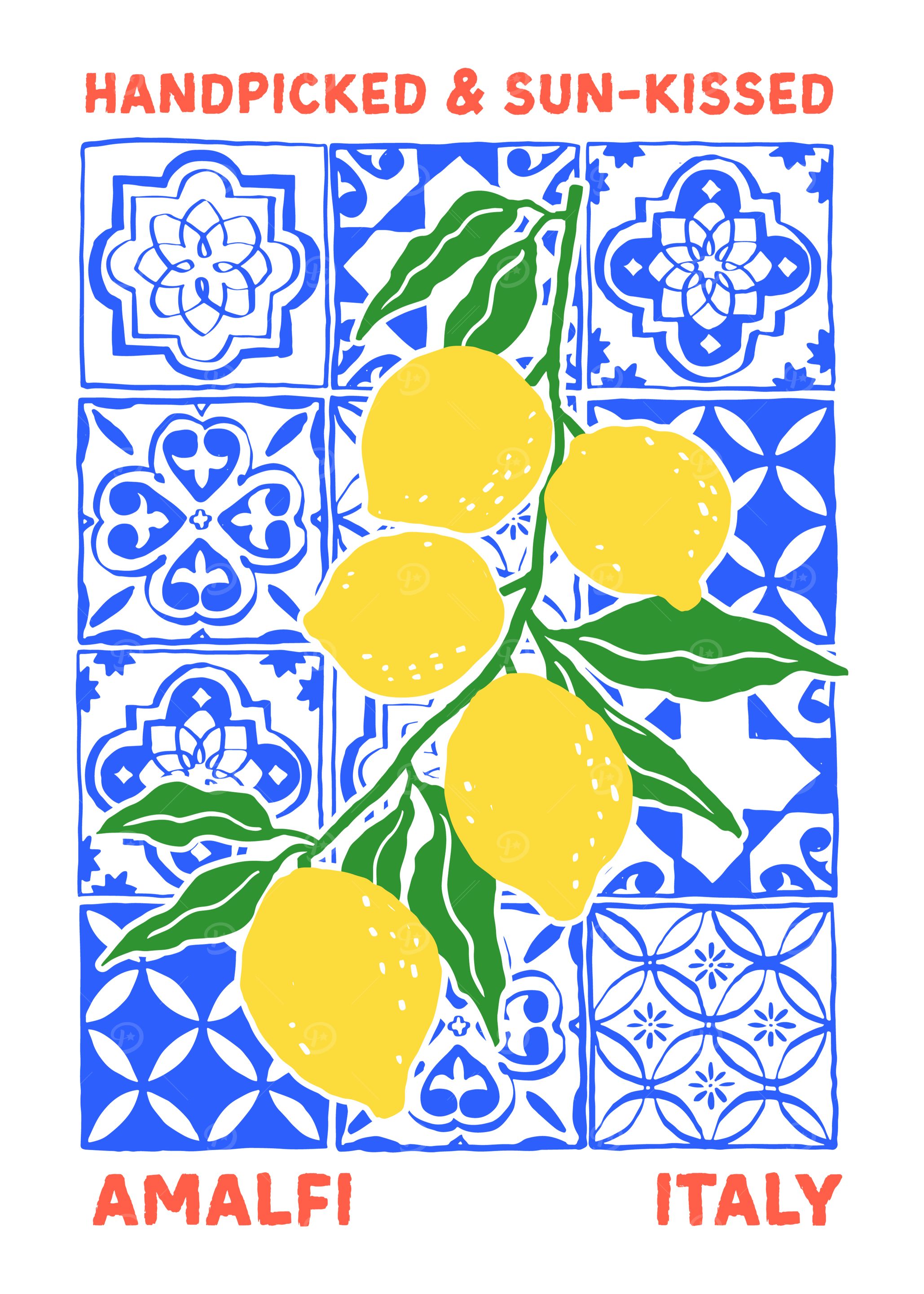 Amalfi Italy Lemons and Tiles