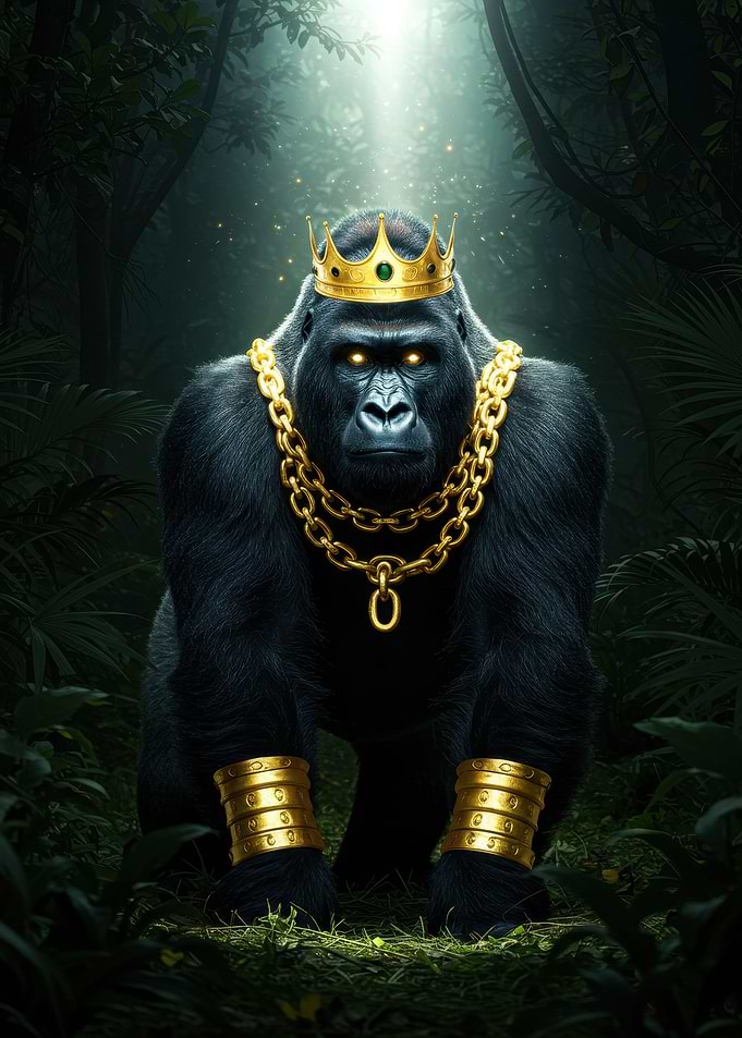 Crowned Gorilla in Jungle