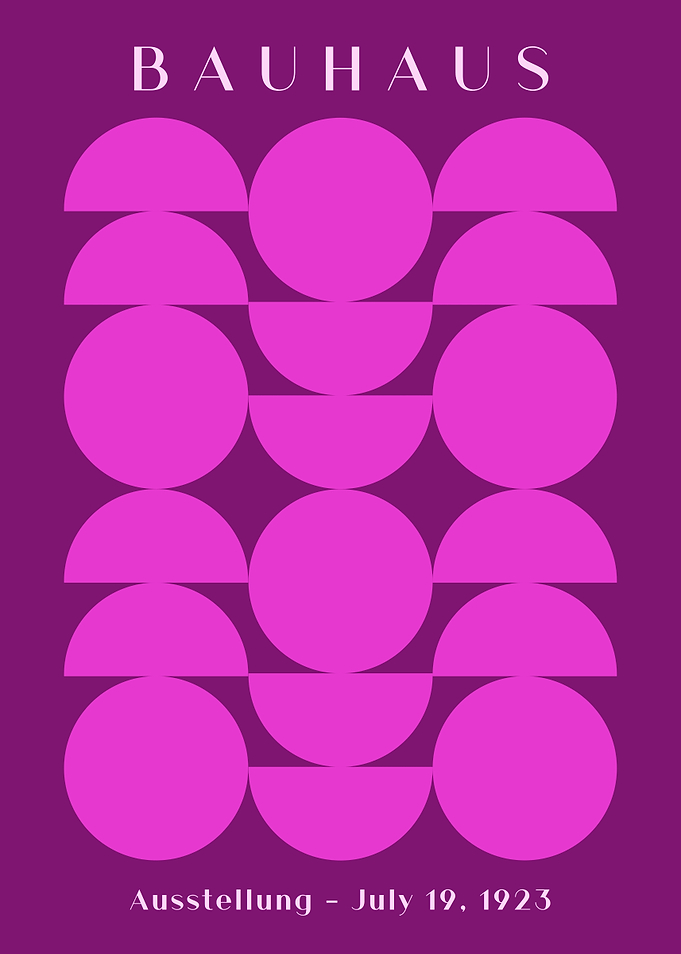 Bauhaus Exhibition Wall Art, Geometric Art Print, 1923 Poster, Modern Home Decor, Pink Wall Art, Bauhaus Style Print