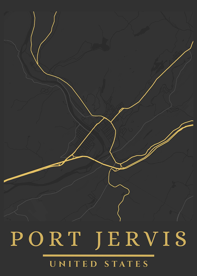 Port Jervis, United States Map Art