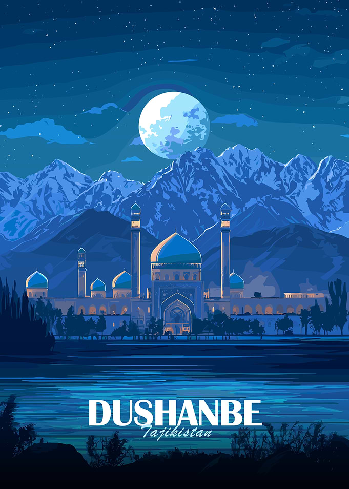 Dushanbe, Tajikistan at Night