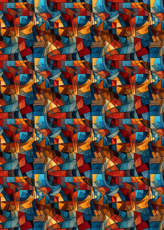 Abstract Geometric Stained Glass Pattern