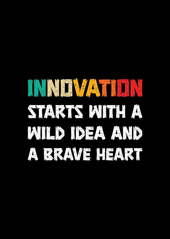 Innovation Starts With a Brave Heart Retro Motivation