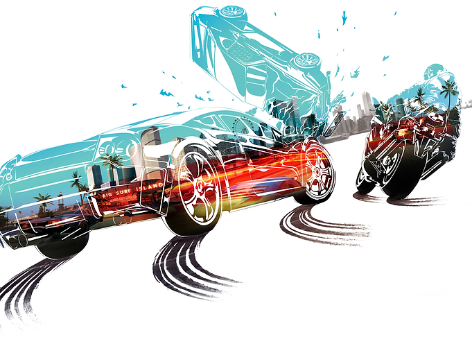 Burnout Car Racing Abstract Illustration