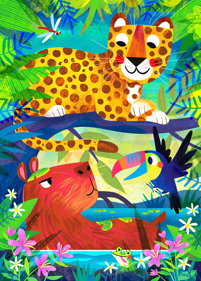 Jaguar and Capybara