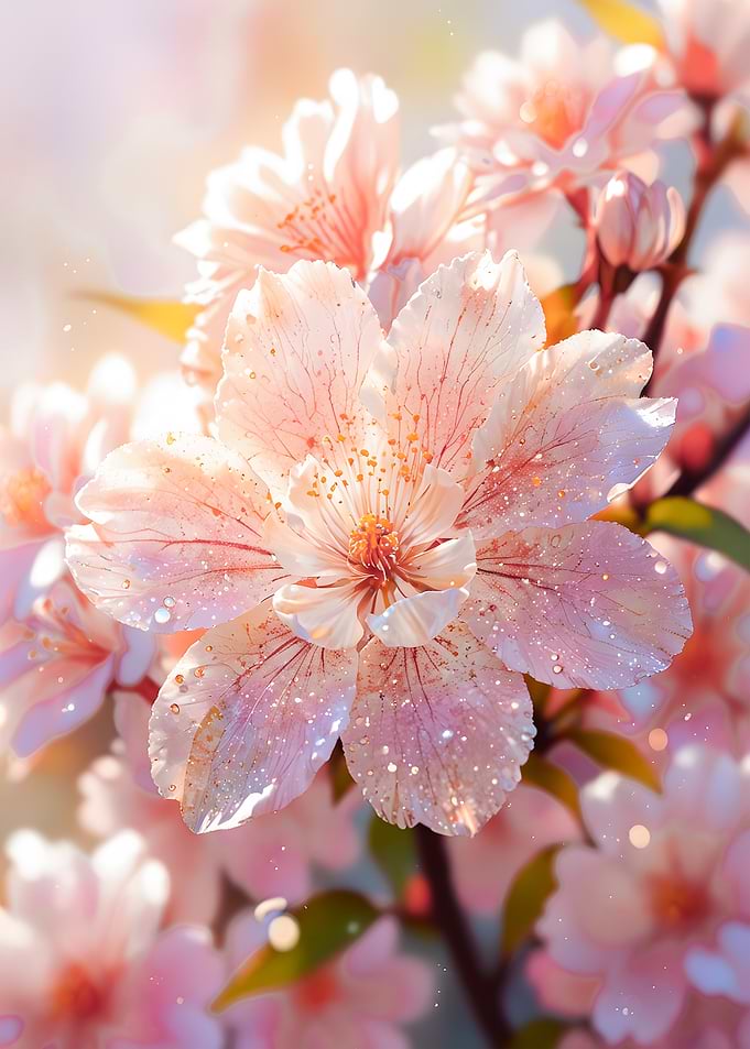 Pink Cherry Blossom Close-Up