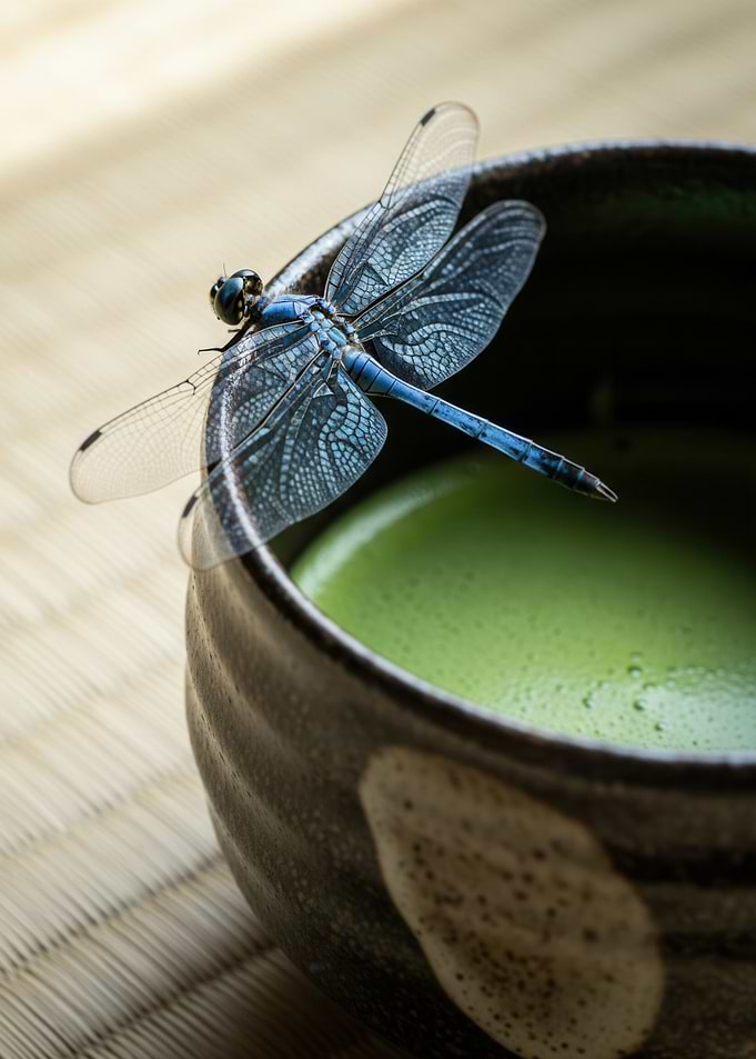 Dragonfly on Matcha Tea Bowl