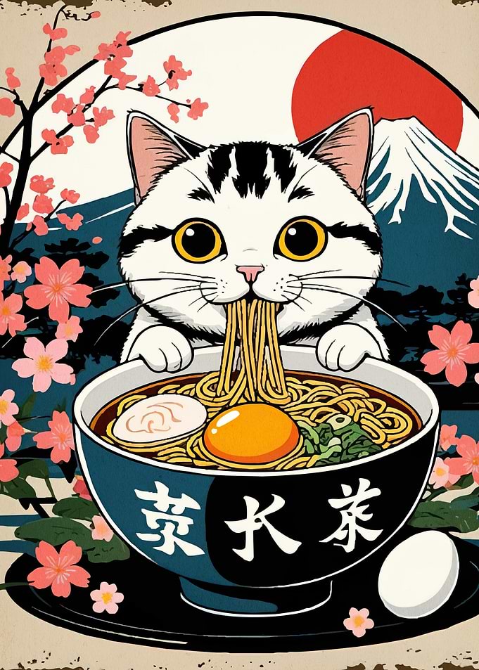 Cat Ramen Mount Fuji