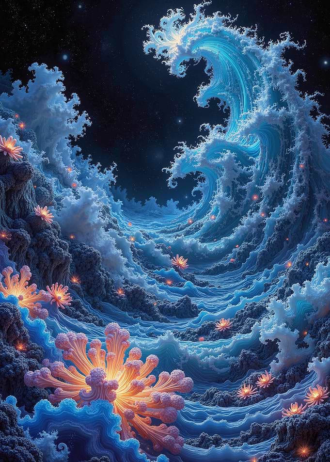 Ocean Wave Fractal Art