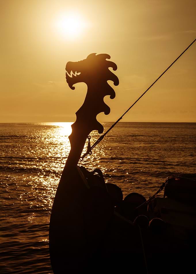 Viking Ship at Sunset