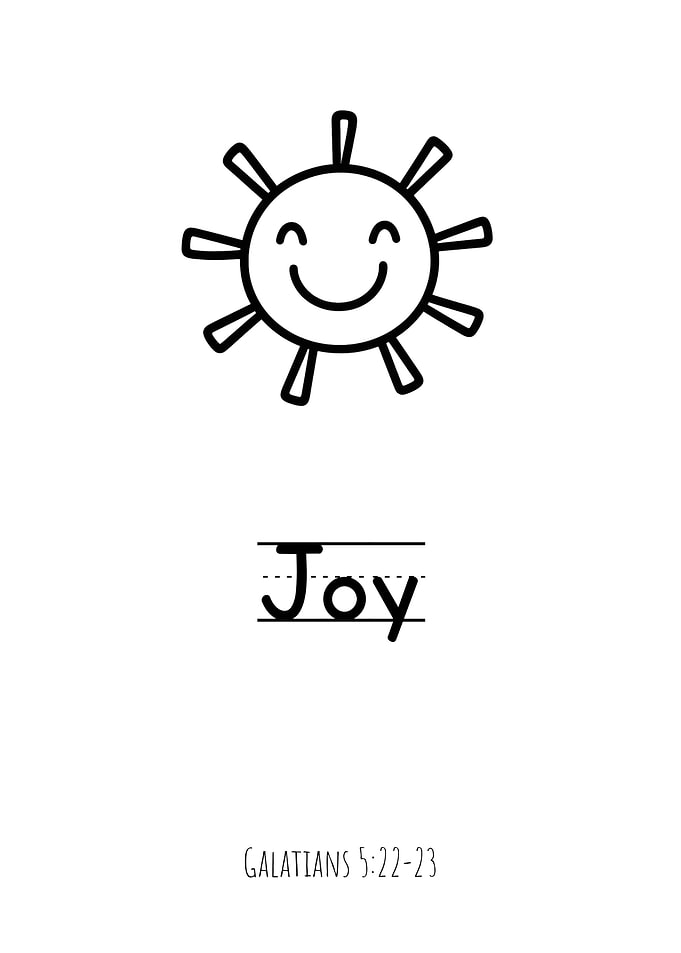 Joy - Smiling Sun Bible Verse Kids Room Decor