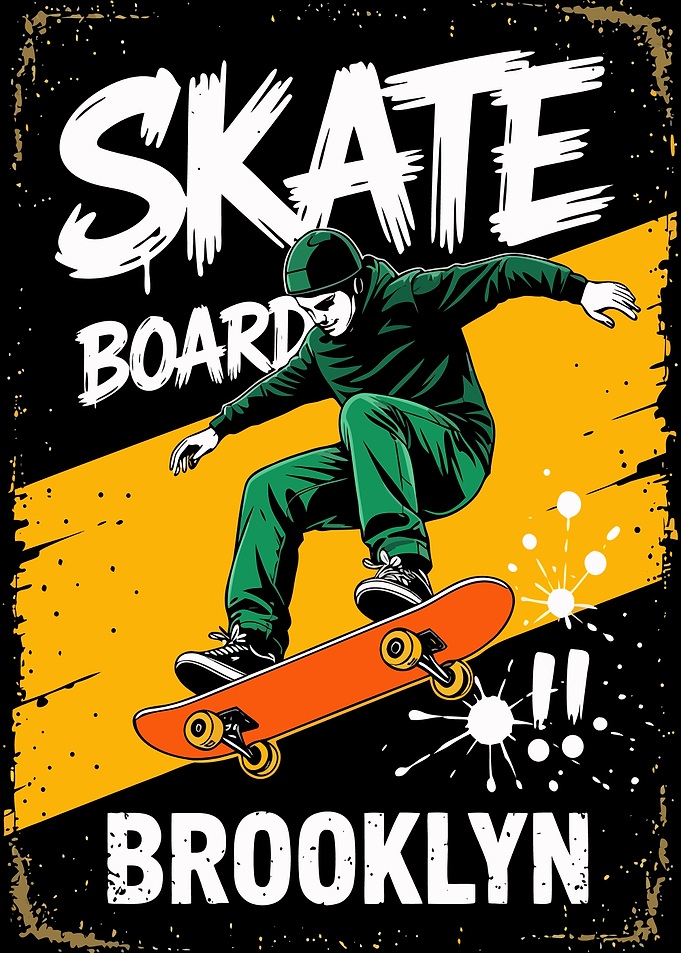 Skateboard Brooklyn Graphic Art