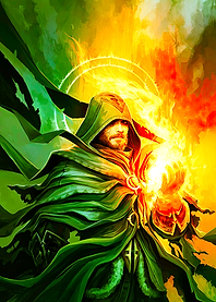Hooded Mage with Fireball