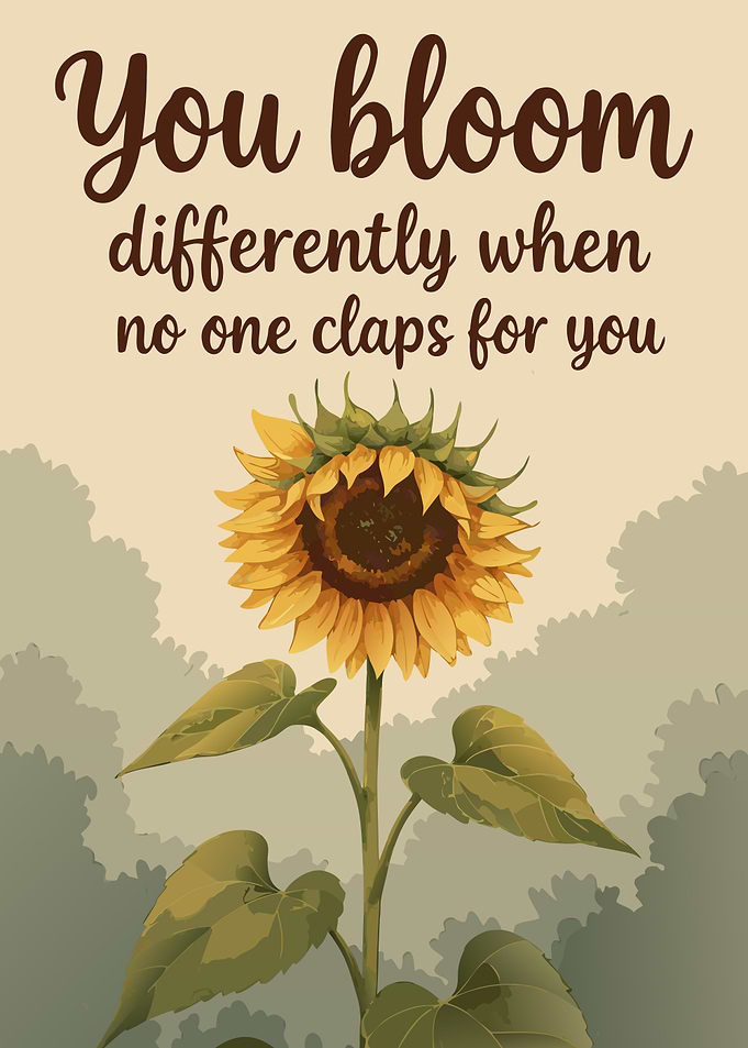 Sunflower Bloom Inspirational Quote Art