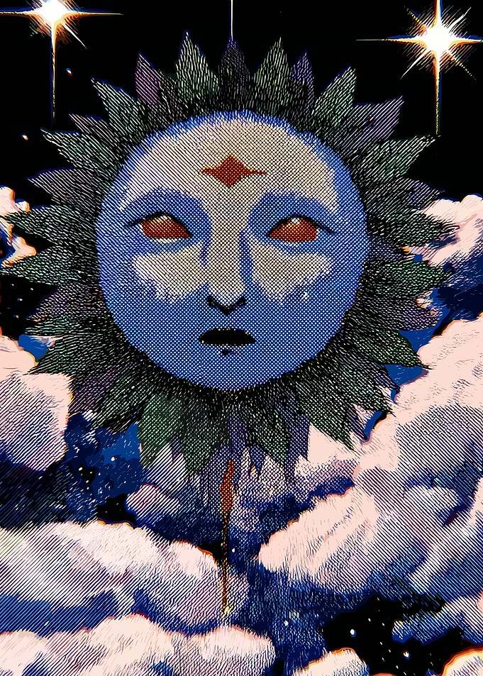 Celestial Sun Face in the Sky