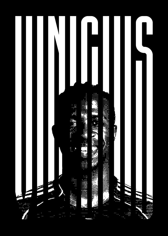 Vinicius Junior Portrait Black and White