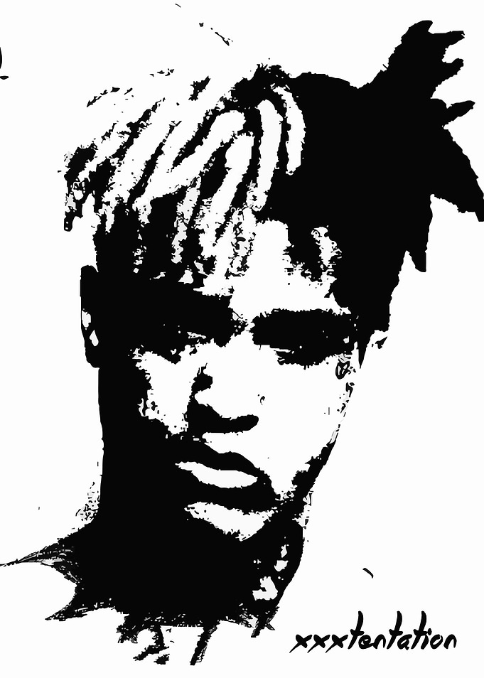 XXXTentacion Black and White Portrait