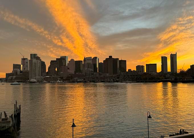 Boston Skyline at Sunset