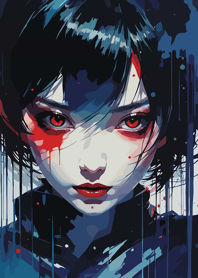 Girl with Red Eyes